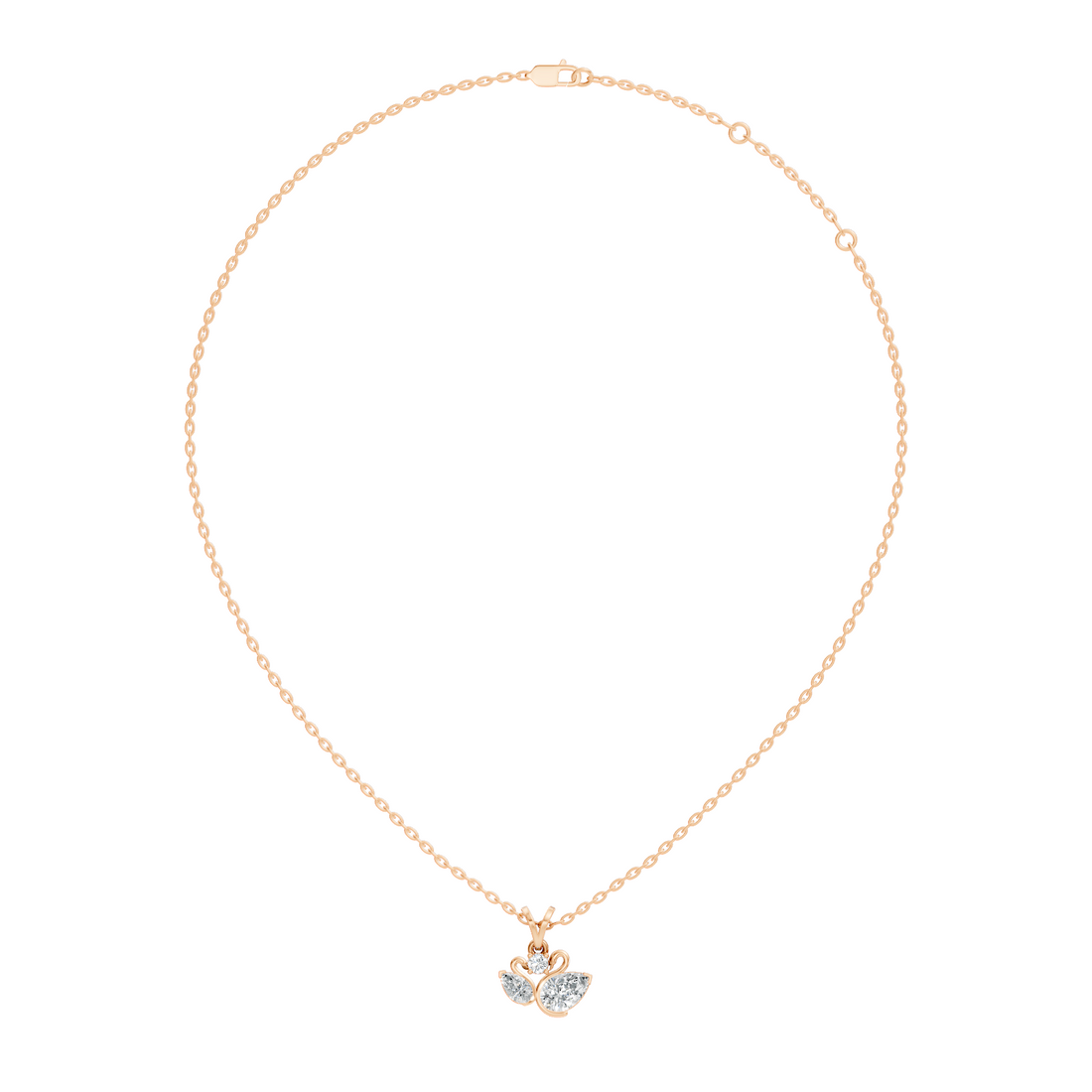 Dual Swan Diamond Motif Pendant