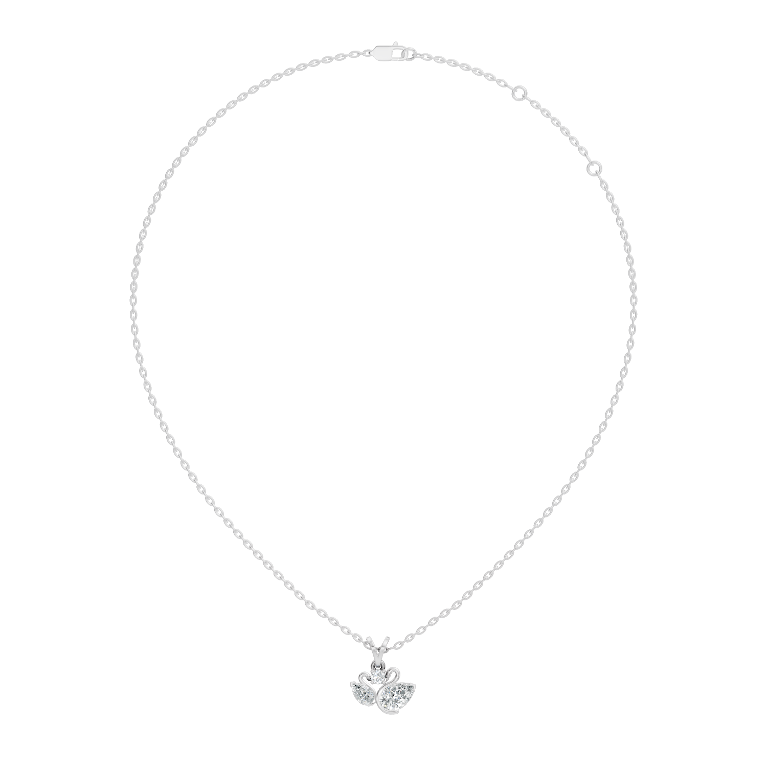 Dual Swan Diamond Motif Pendant