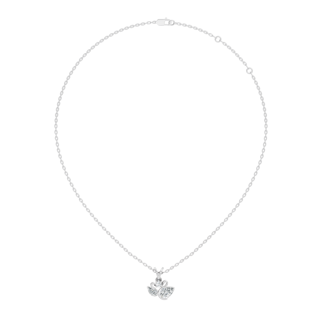 Dual Swan Diamond Motif Pendant
