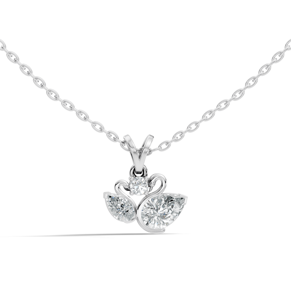 Dual Swan Diamond Motif Pendant