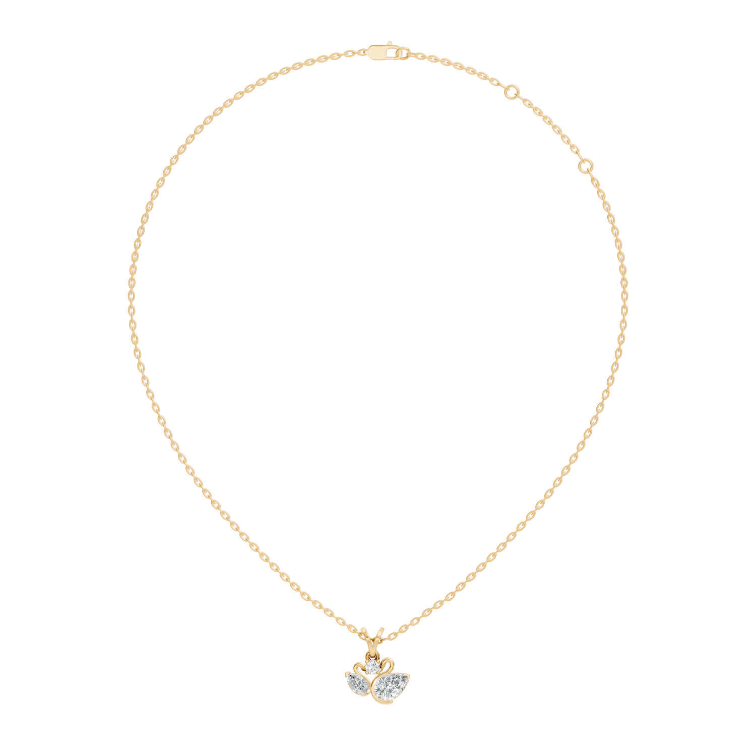 Dual Swan Diamond Motif Pendant