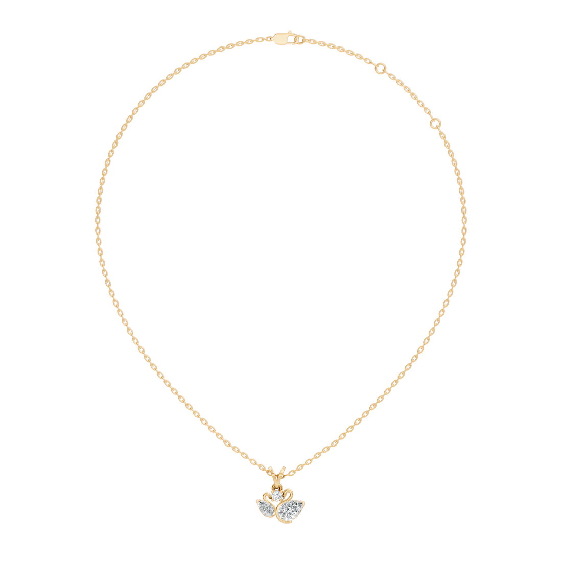 Dual Swan Diamond Motif Pendant