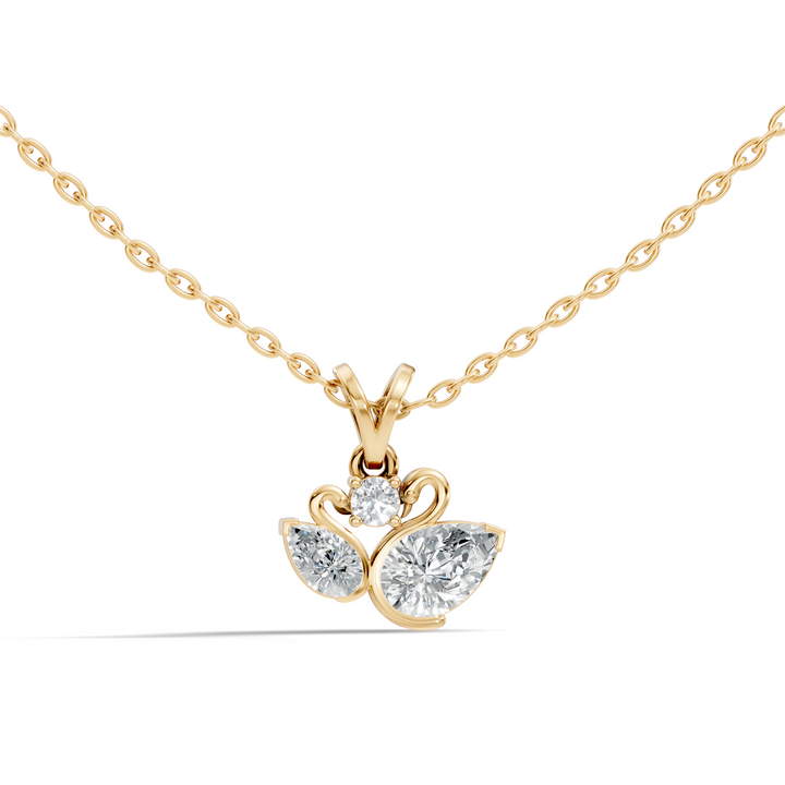 Dual Swan Diamond Motif Pendant