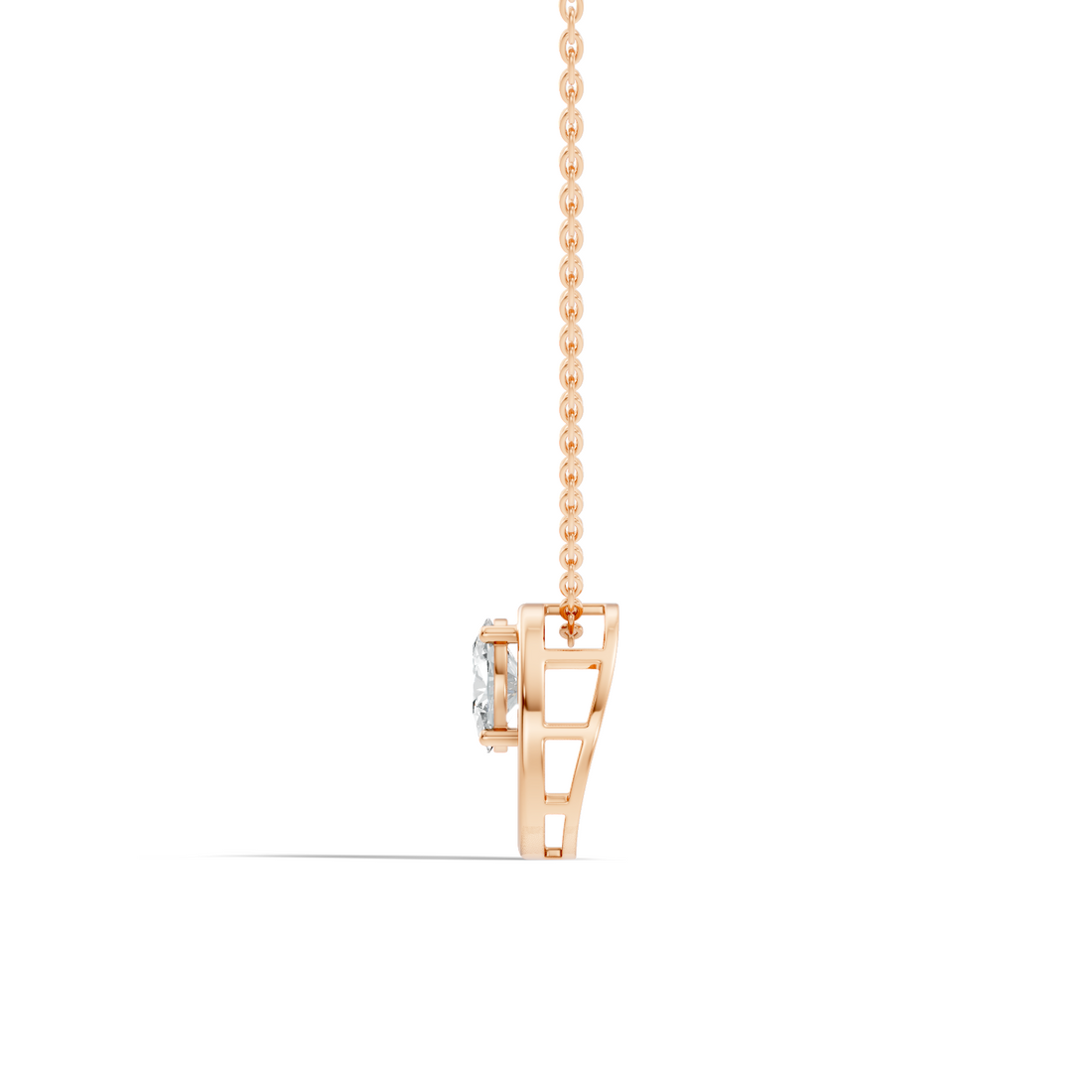 Oval Diamond Floating Oval Frame Pendant