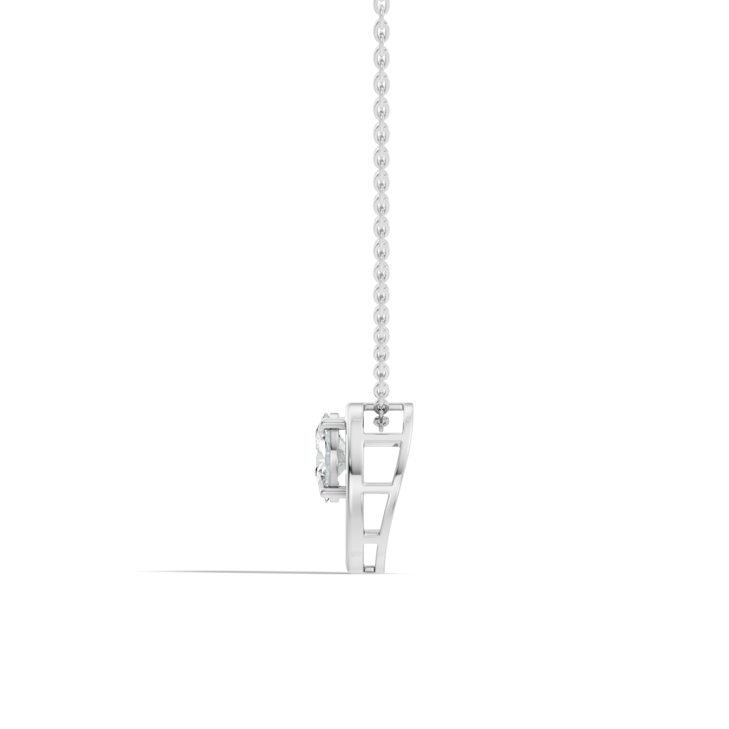 Oval Diamond Floating Oval Frame Pendant