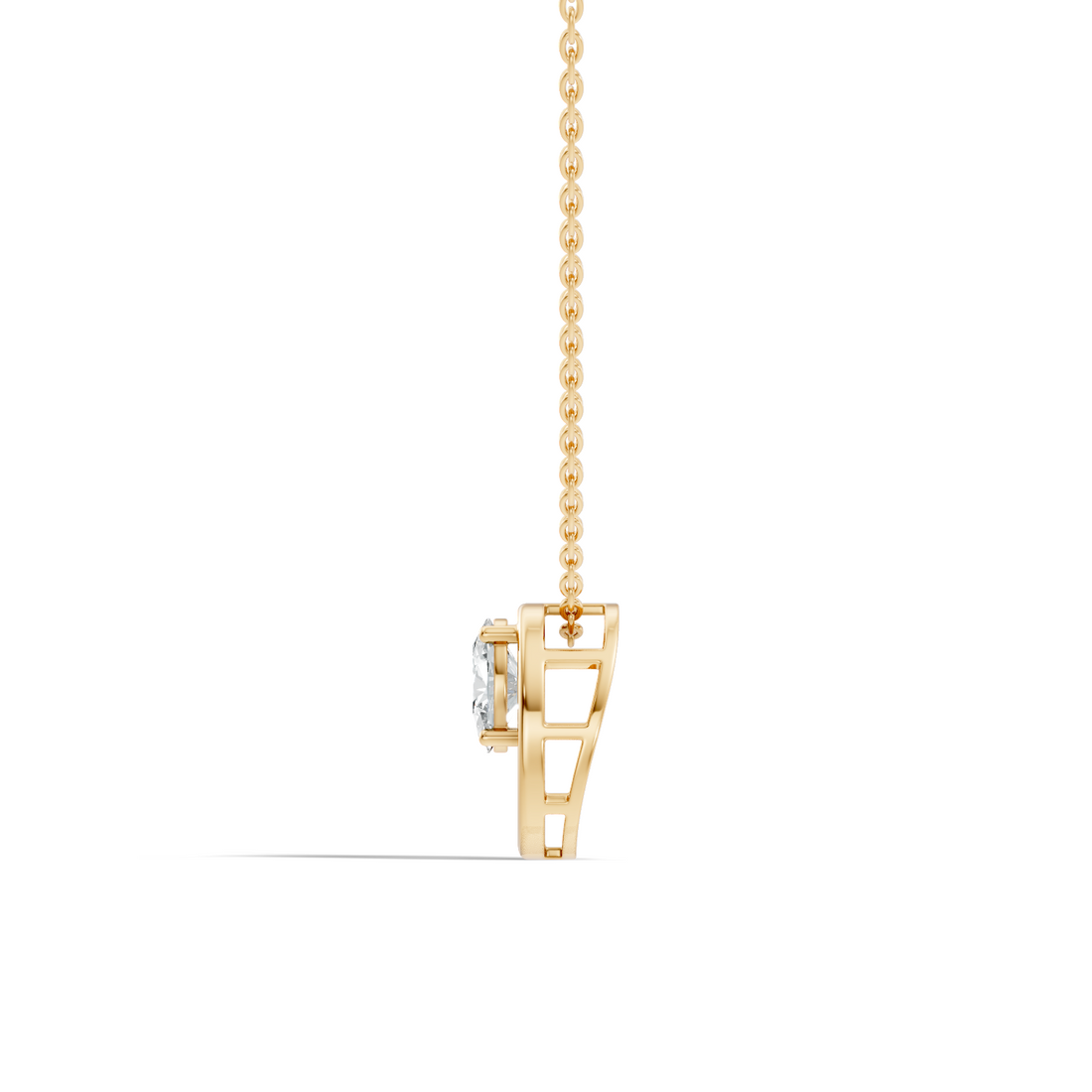 Oval Diamond Floating Oval Frame Pendant