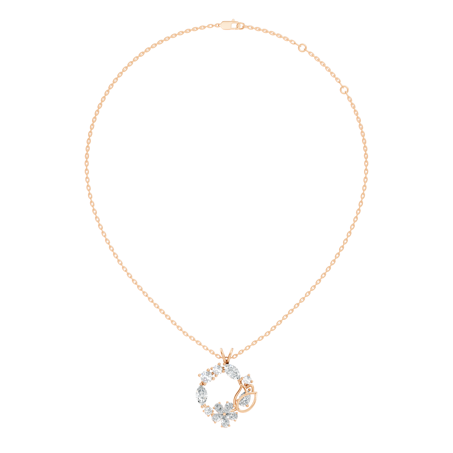 Flower Wreath Diamond Pendant