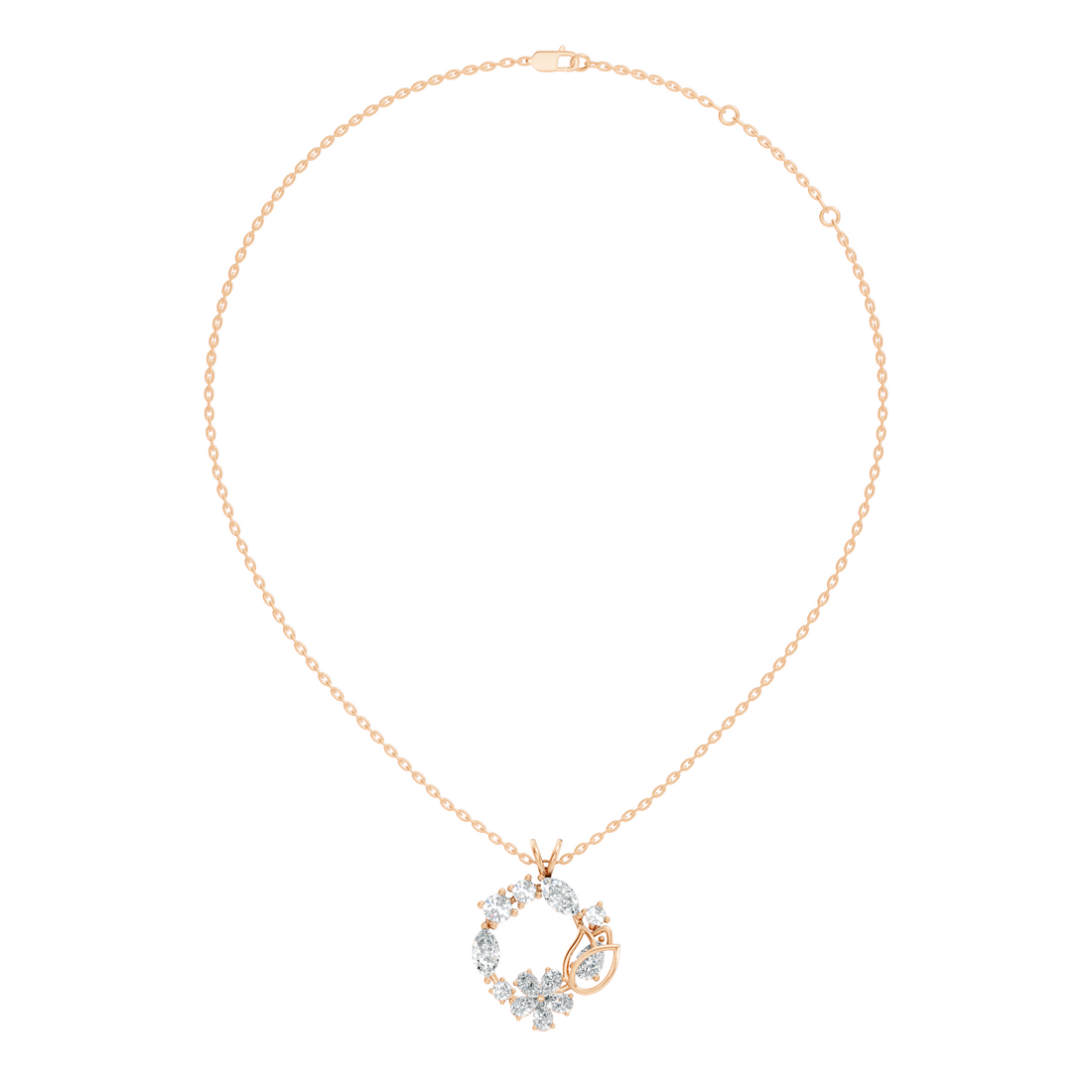Flower Wreath Diamond Pendant