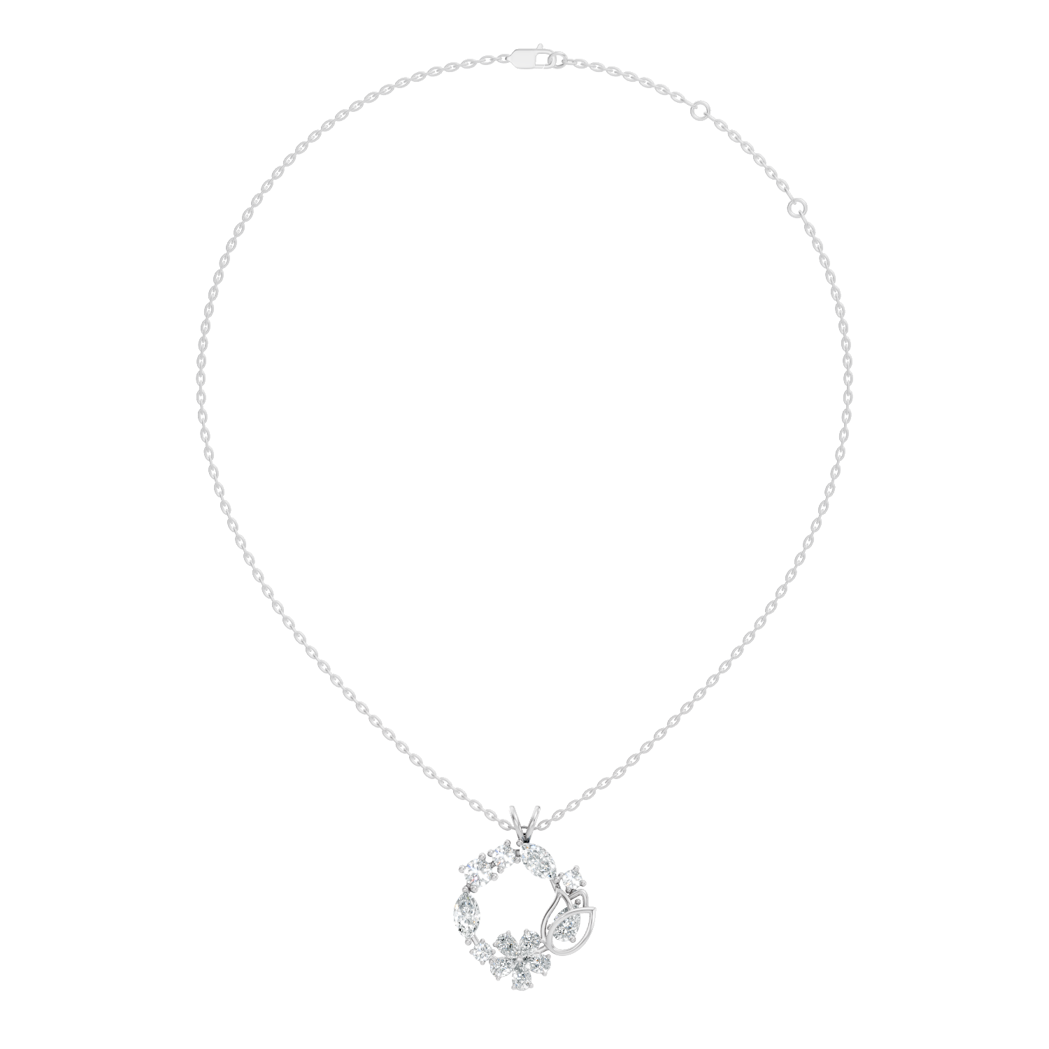 Flower Wreath Diamond Pendant