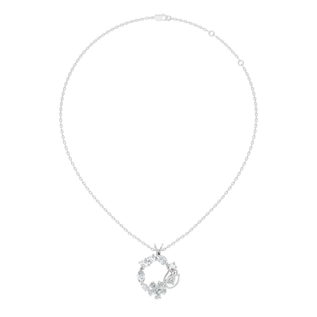 Flower Wreath Diamond Pendant