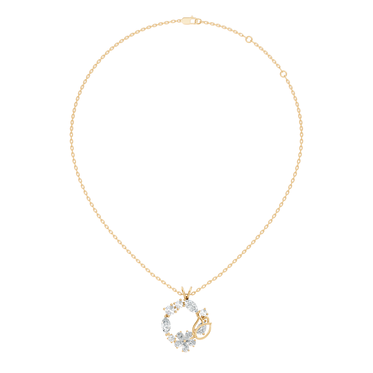 Flower Wreath Diamond Pendant