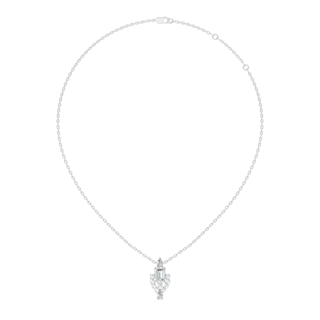 Emerald-Cut Diamond Vintage Halo Pendant