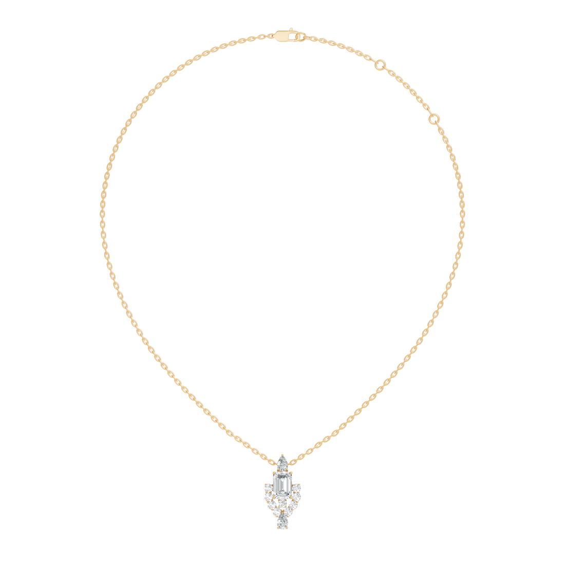 Emerald-Cut Diamond Vintage Halo Pendant
