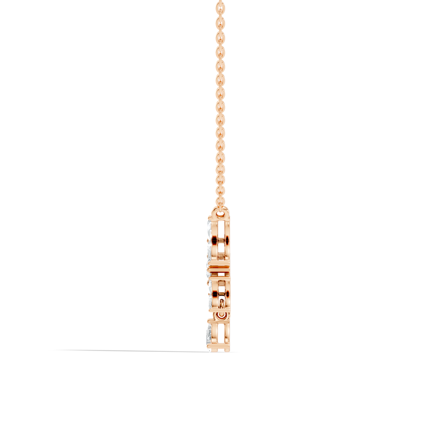 Butterfly & Floral Drop Diamond Pendant