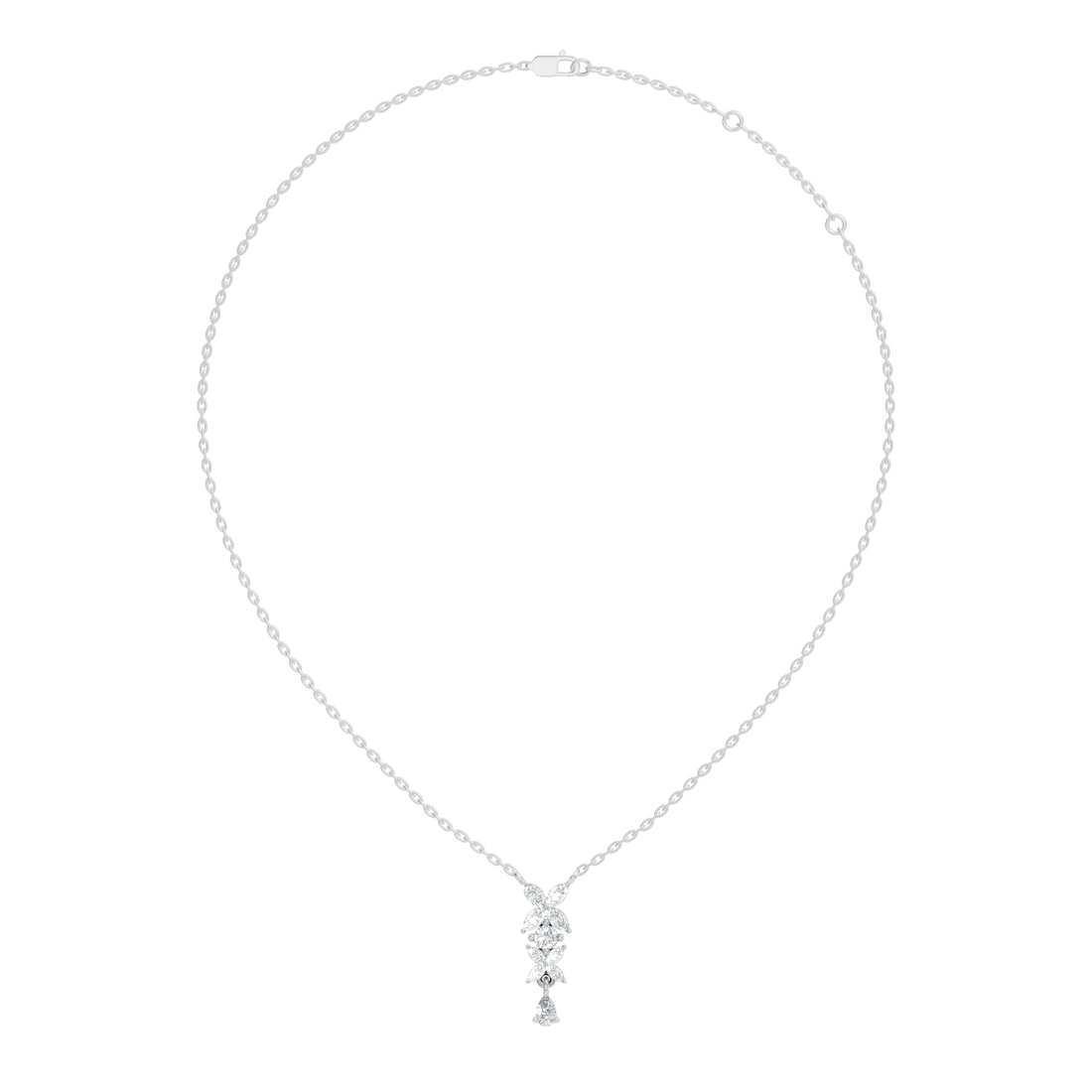 Butterfly & Floral Drop Diamond Pendant
