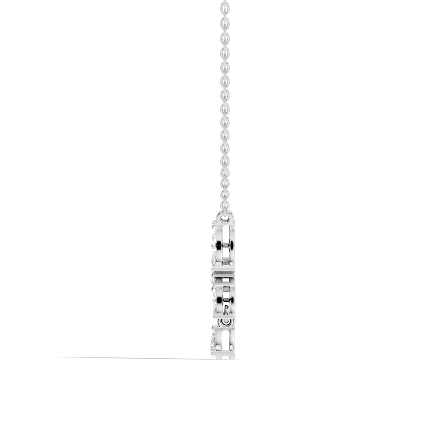 Butterfly & Floral Drop Diamond Pendant