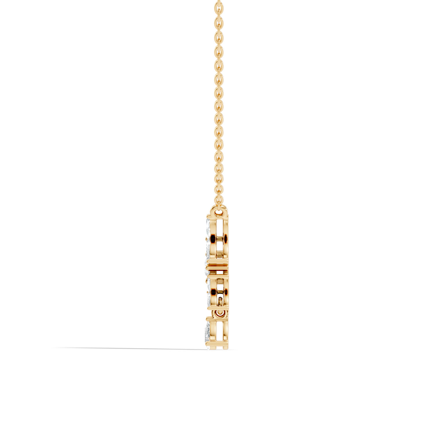 Butterfly & Floral Drop Diamond Pendant