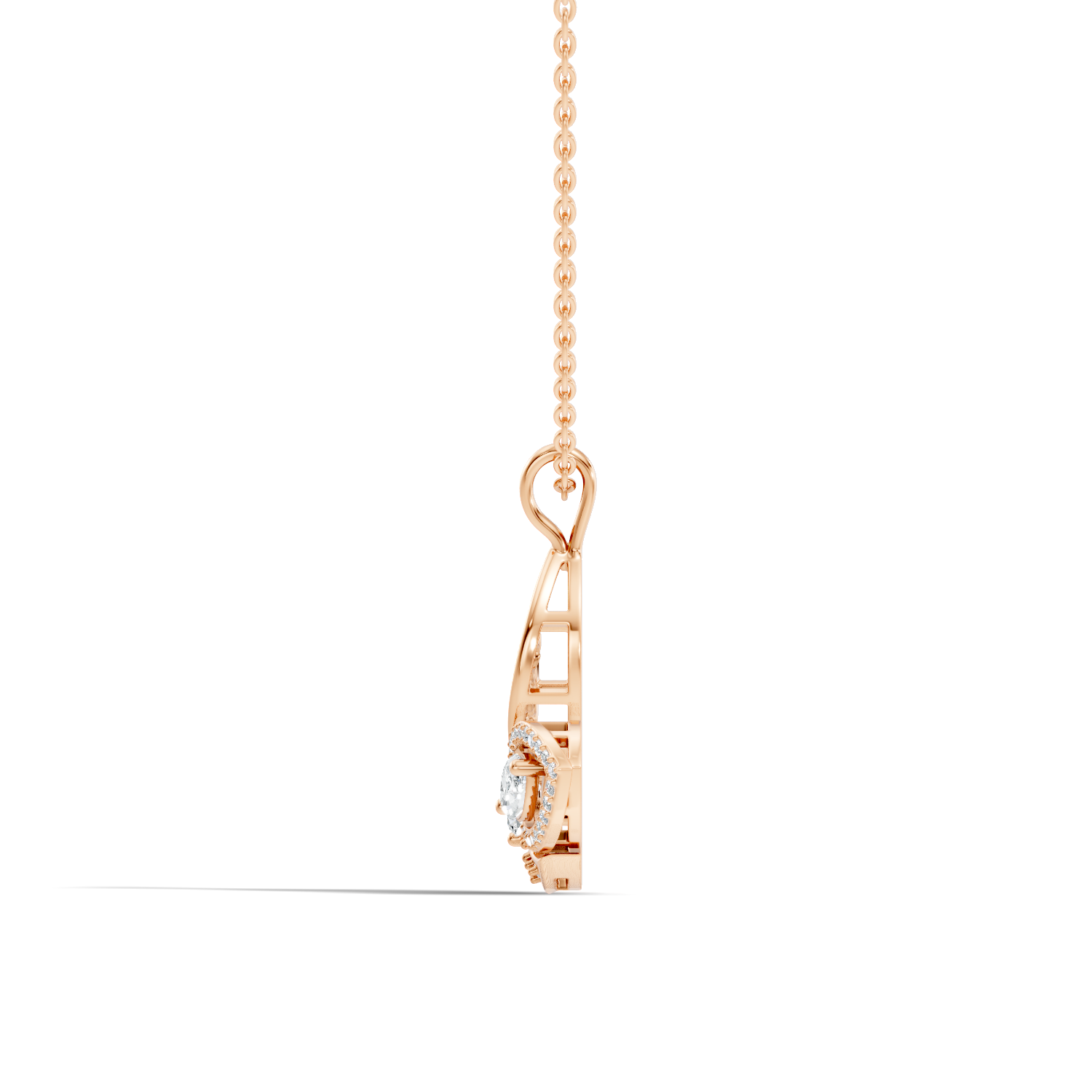 Butterfly Filigree Marquise & Round Diamond Pendant