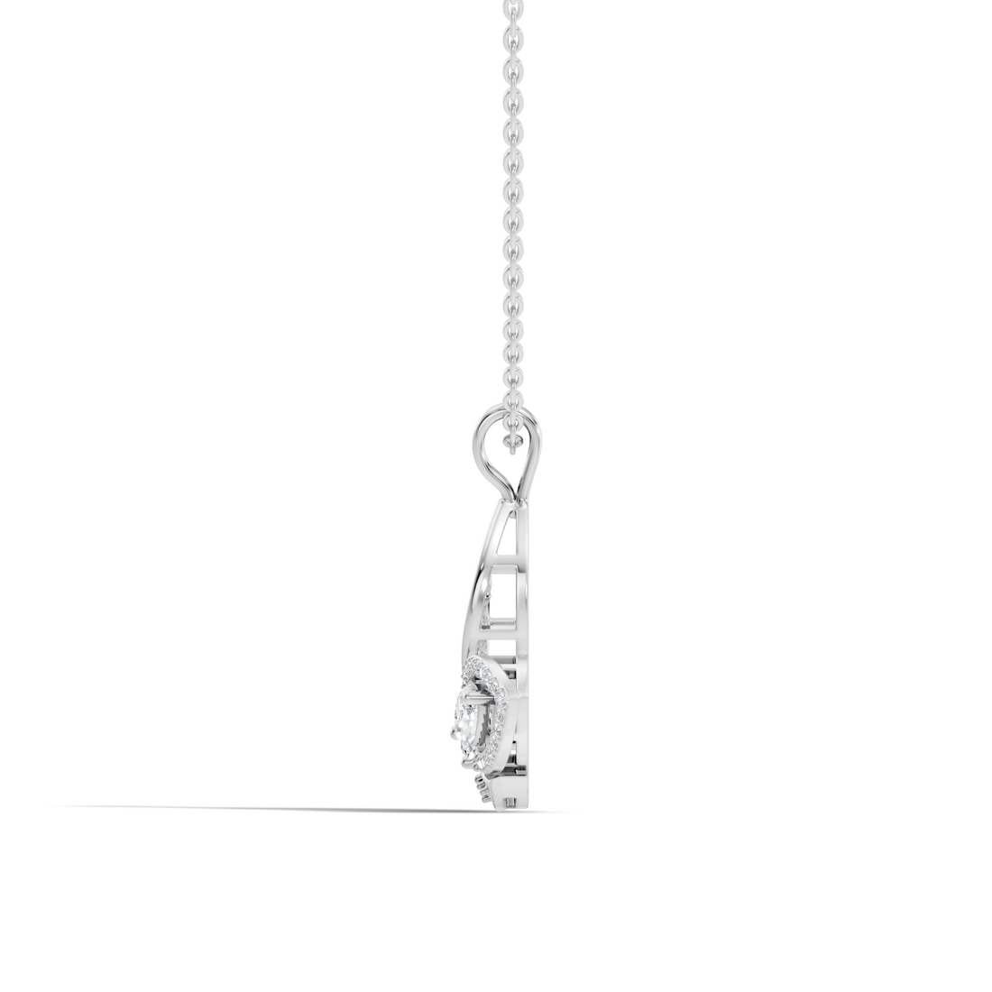 Butterfly Filigree Marquise & Round Diamond Pendant