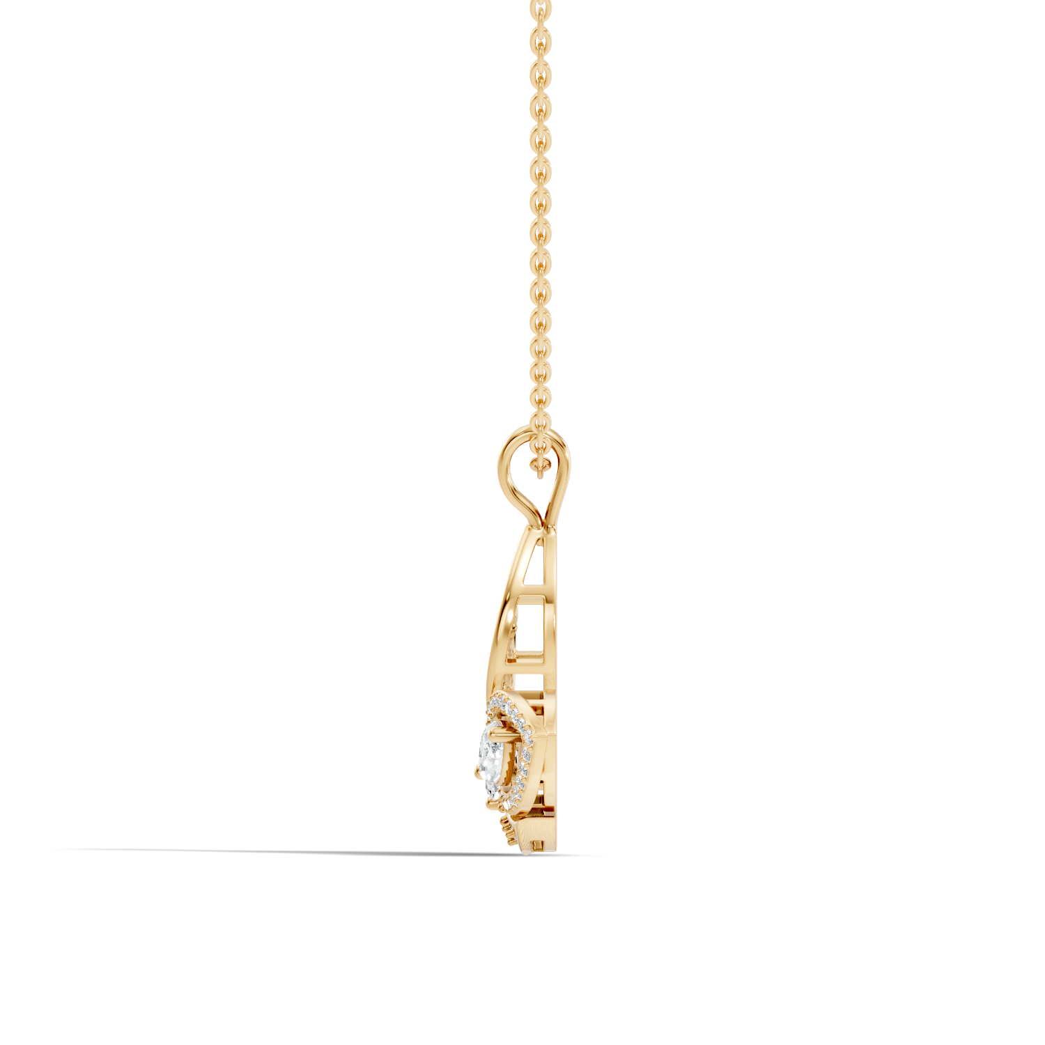 Butterfly Filigree Marquise & Round Diamond Pendant