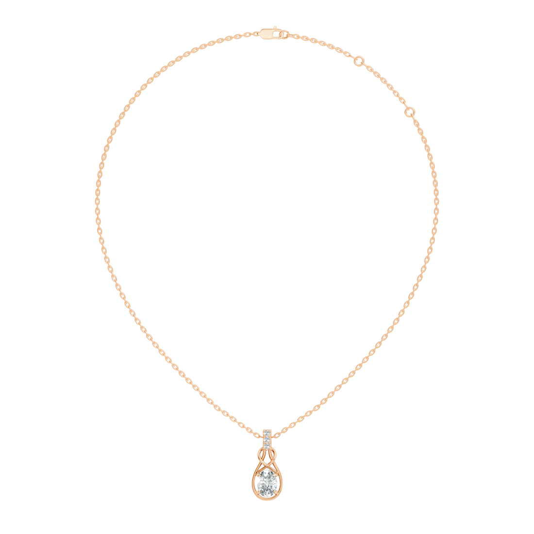 Oval Diamond Infinity Teardrop Frame Pendant