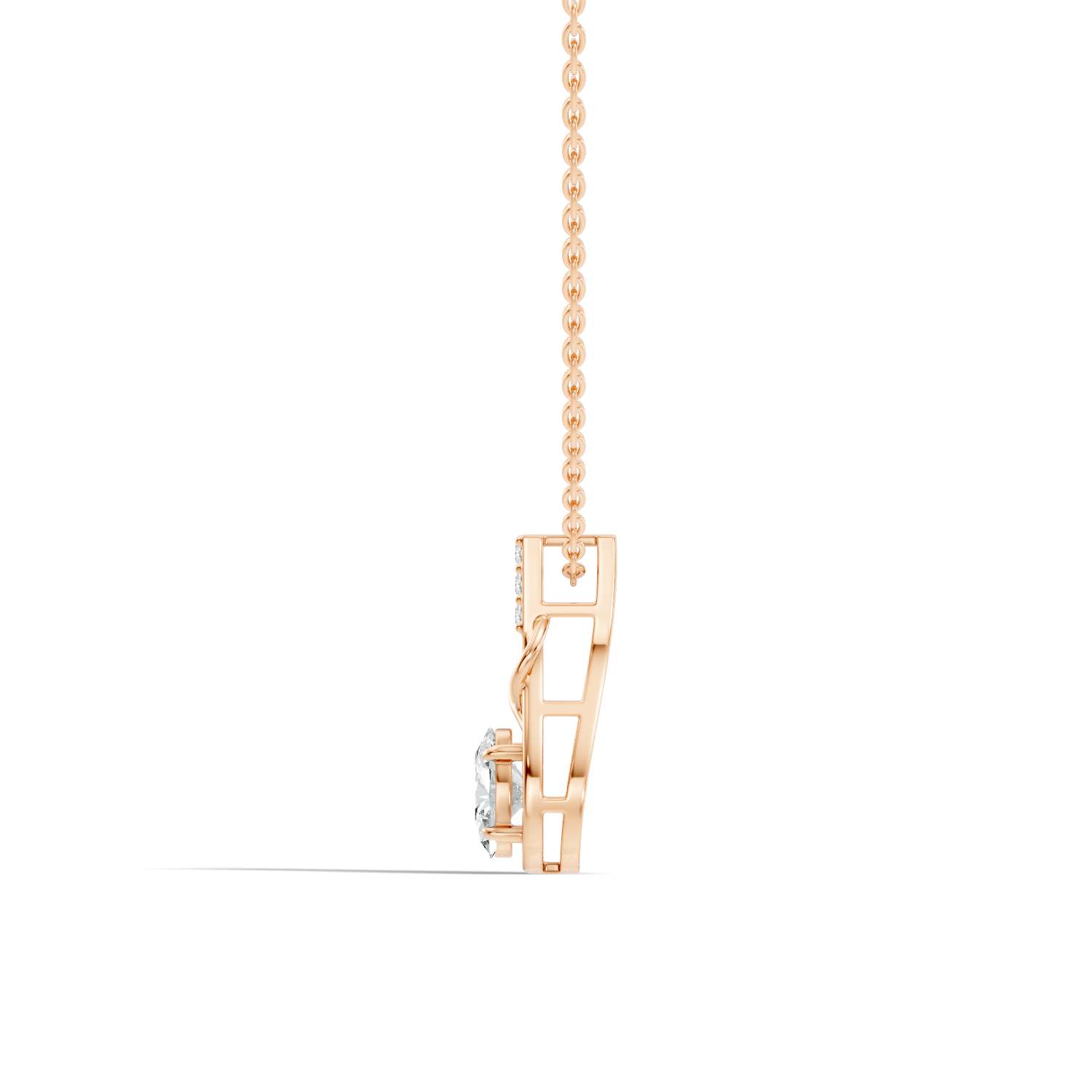 Oval Diamond Infinity Teardrop Frame Pendant