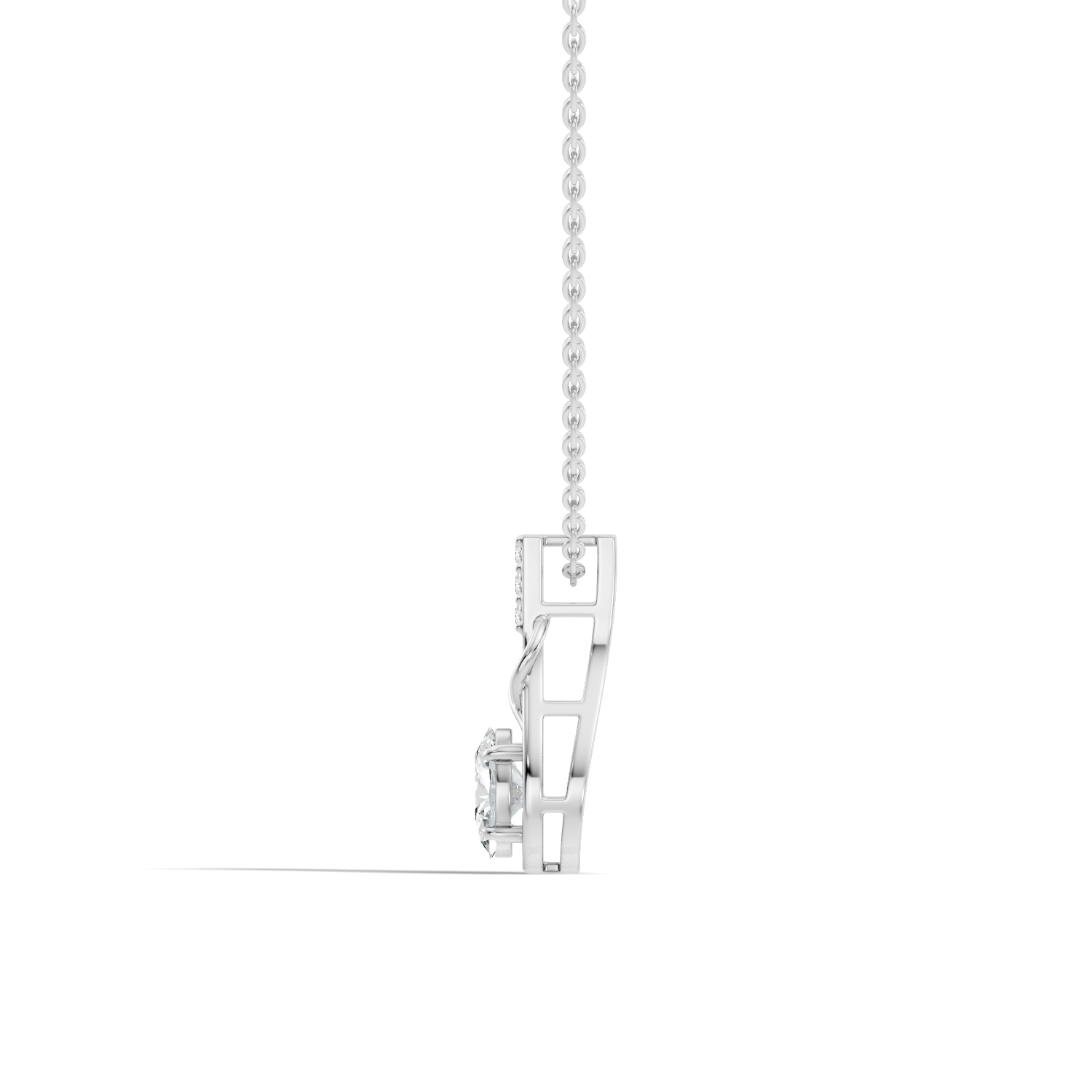 Oval Diamond Infinity Teardrop Frame Pendant