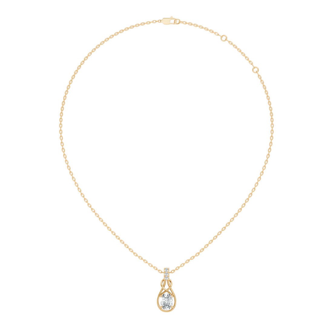 Oval Diamond Infinity Teardrop Frame Pendant