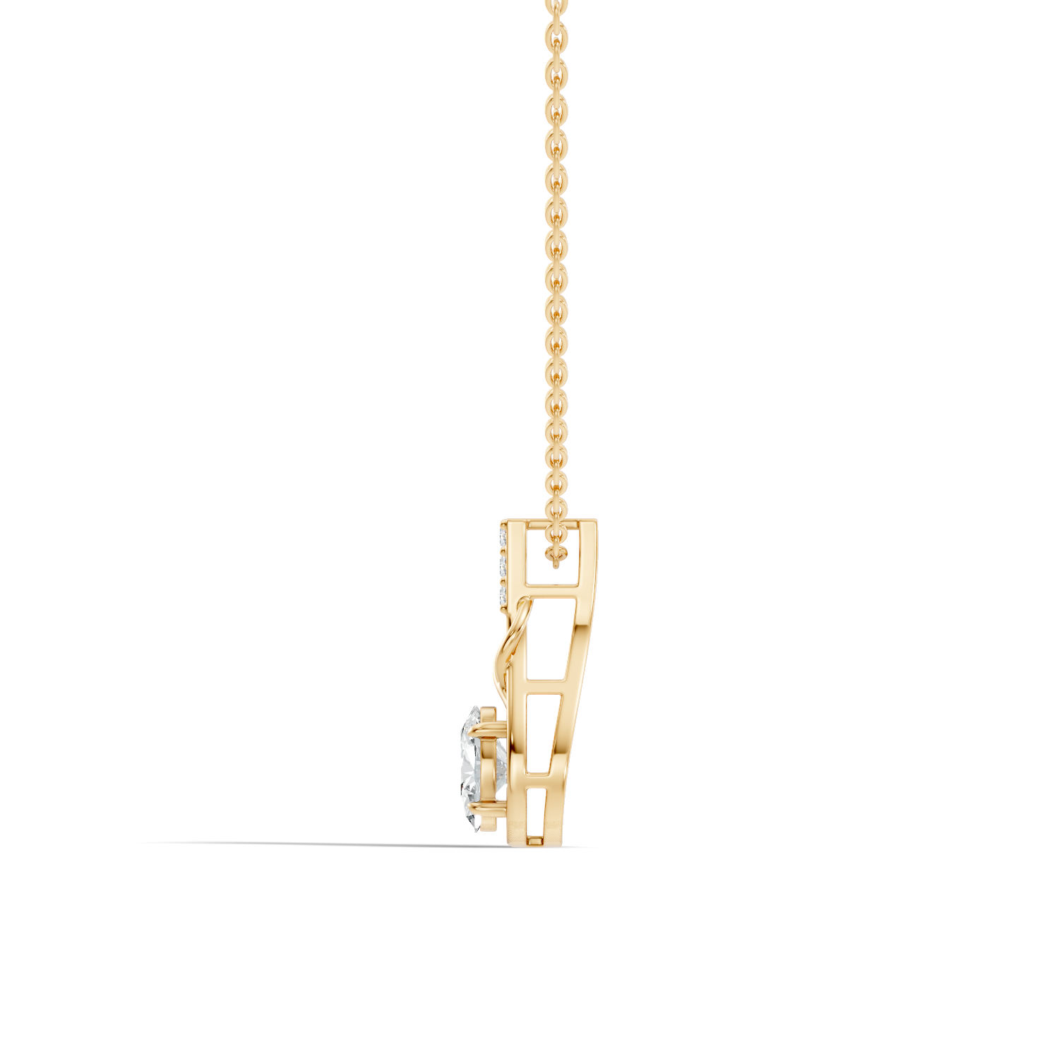 Oval Diamond Infinity Teardrop Frame Pendant