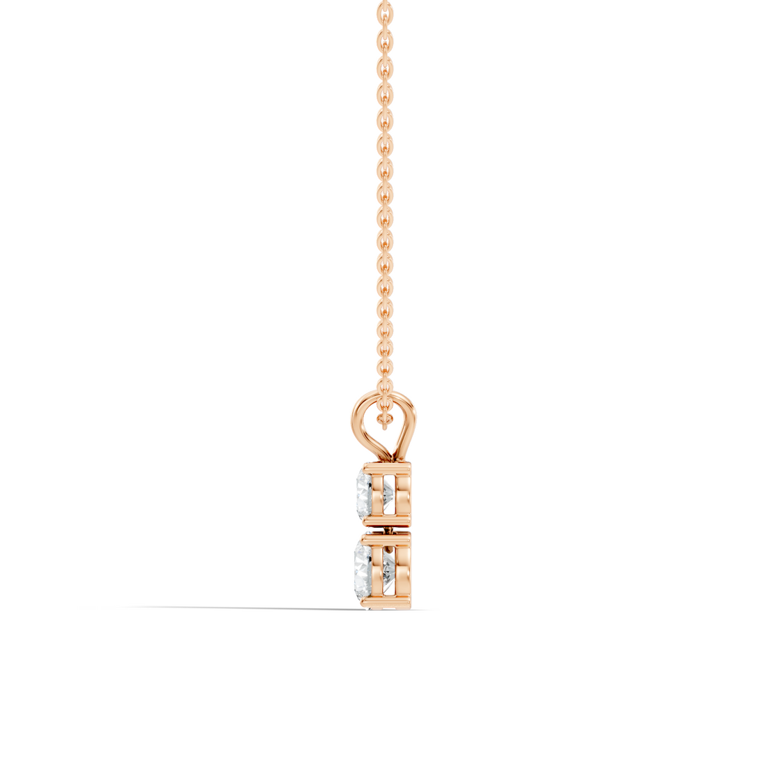 Two-Stone Round Diamond Vertical Drop Pendant
