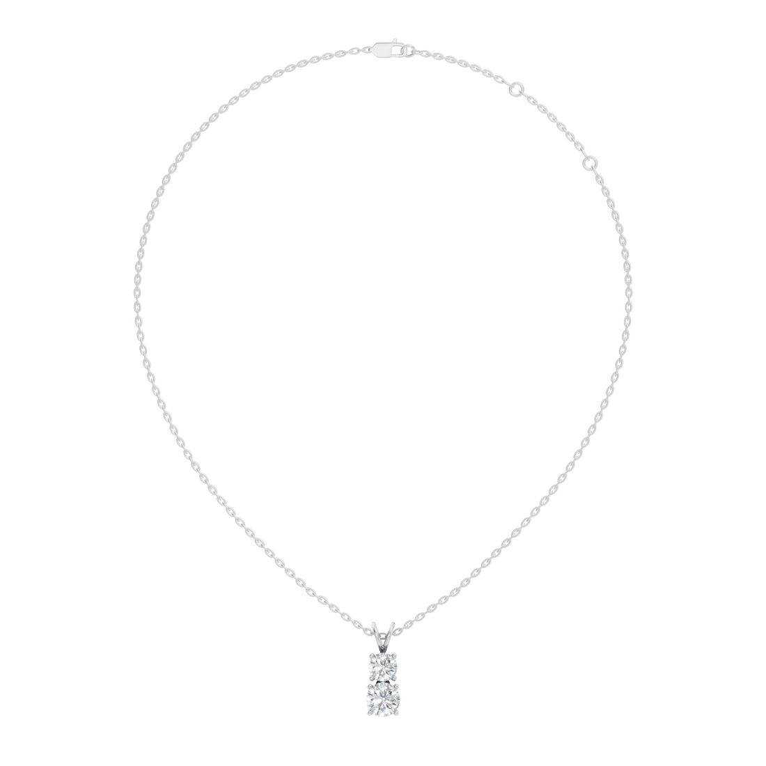 Two-Stone Round Diamond Vertical Drop Pendant
