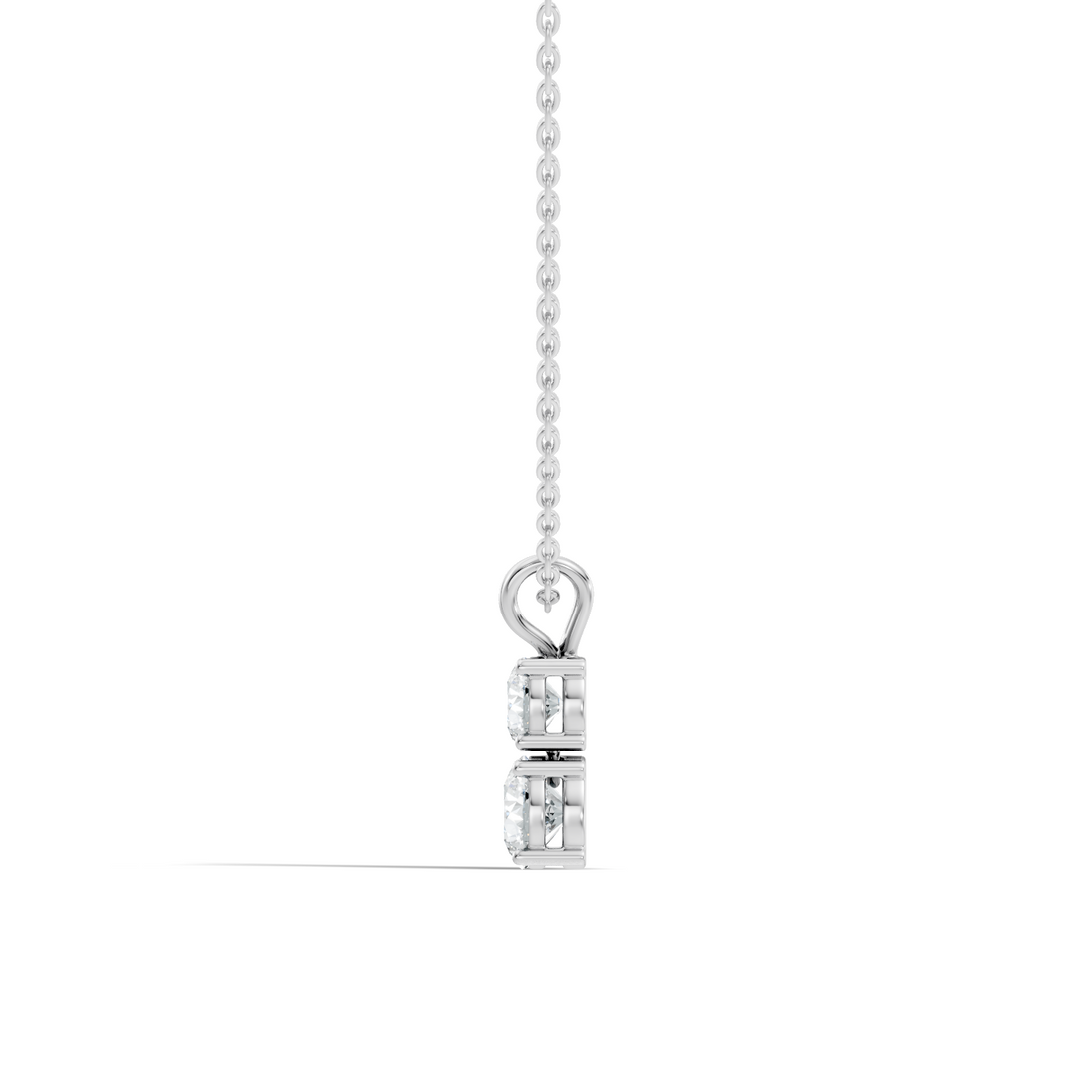 Two-Stone Round Diamond Vertical Drop Pendant
