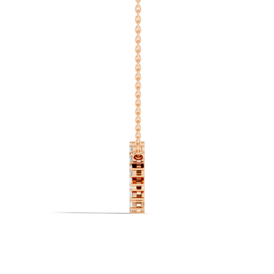 Straight Baguette Diamond Circular Wreath Pendant