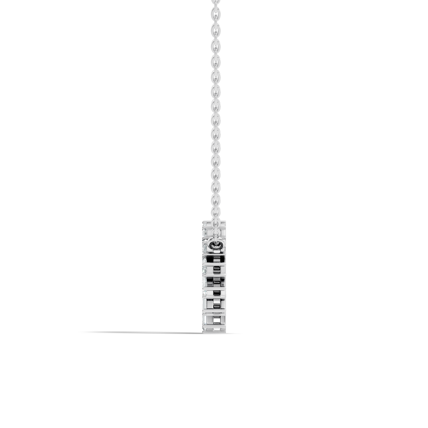 Straight Baguette Diamond Circular Wreath Pendant