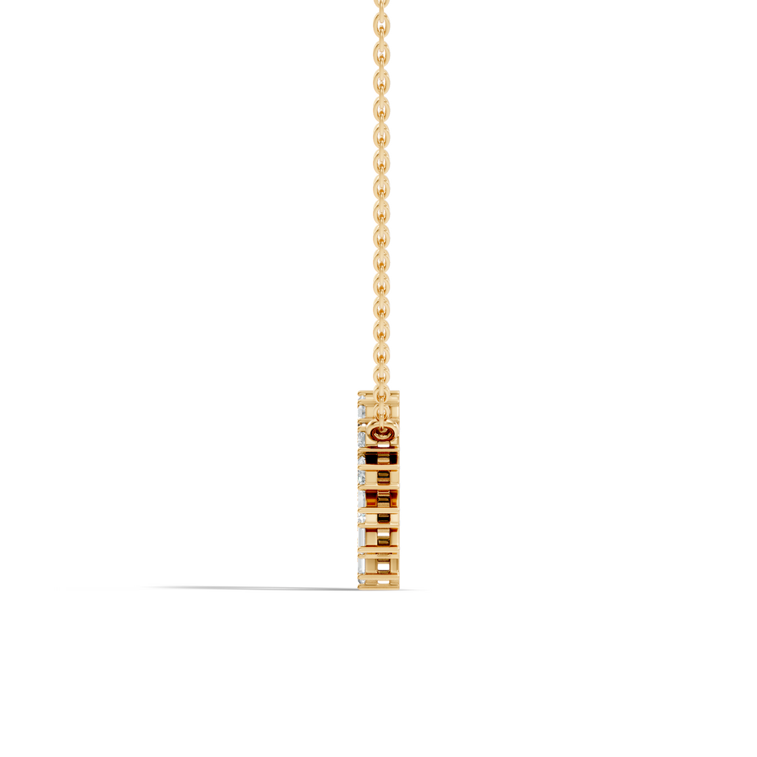 Straight Baguette Diamond Circular Wreath Pendant