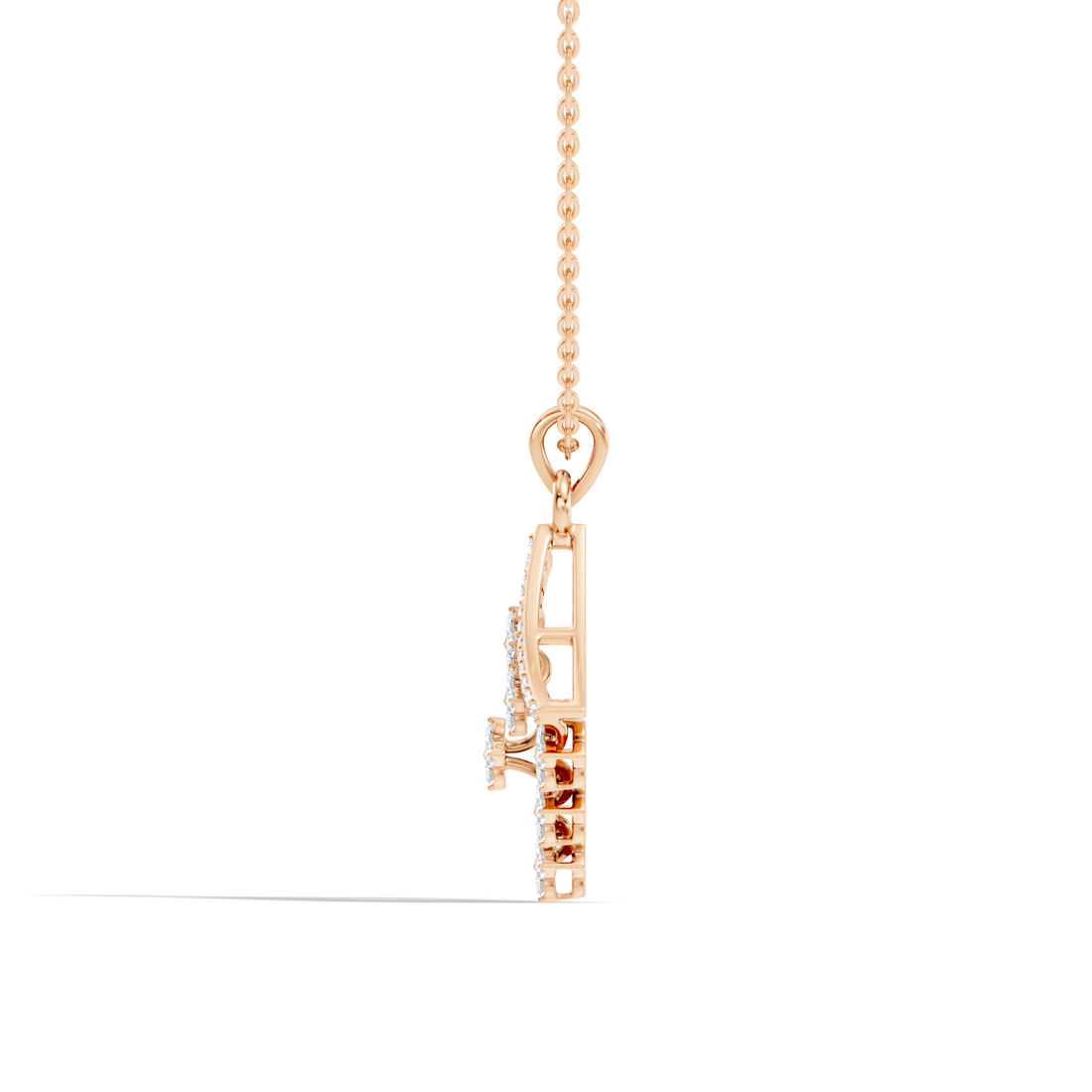 Diamond Geometric Rhombus Floral Lattice Pendant