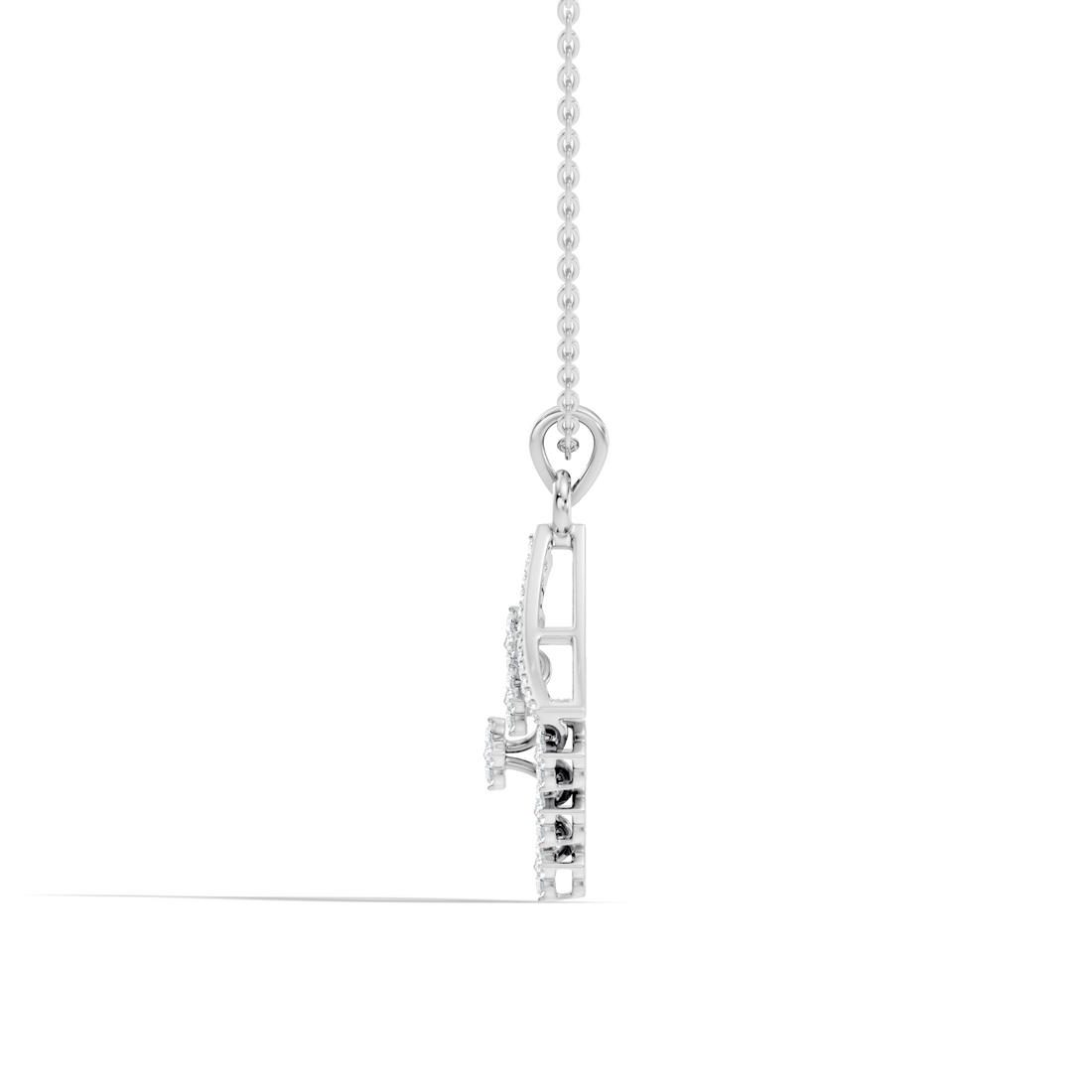 Diamond Geometric Rhombus Floral Lattice Pendant