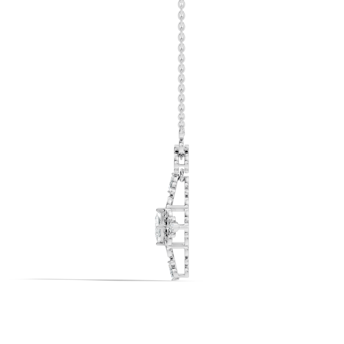 Vintage Filigree Multi-Shape Diamond Cross Statement Pendant
