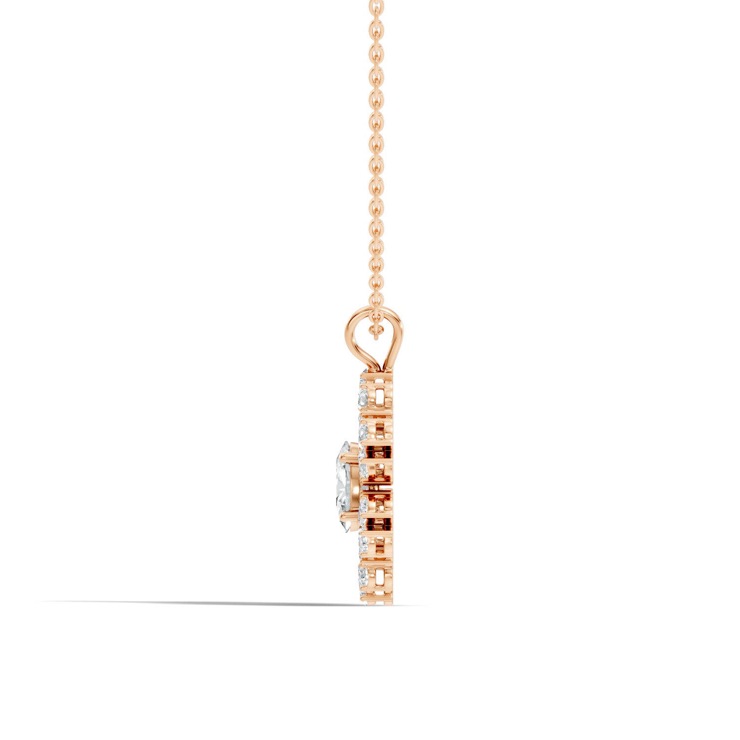 Oval Solitaire Pear-Cut Floral Cluster Snowflake Pendant