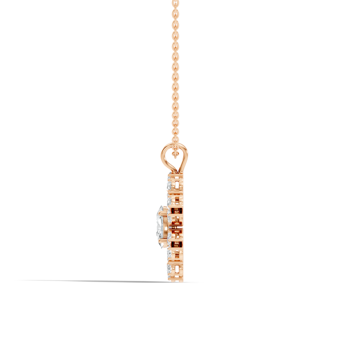 Oval Solitaire Pear-Cut Floral Cluster Snowflake Pendant