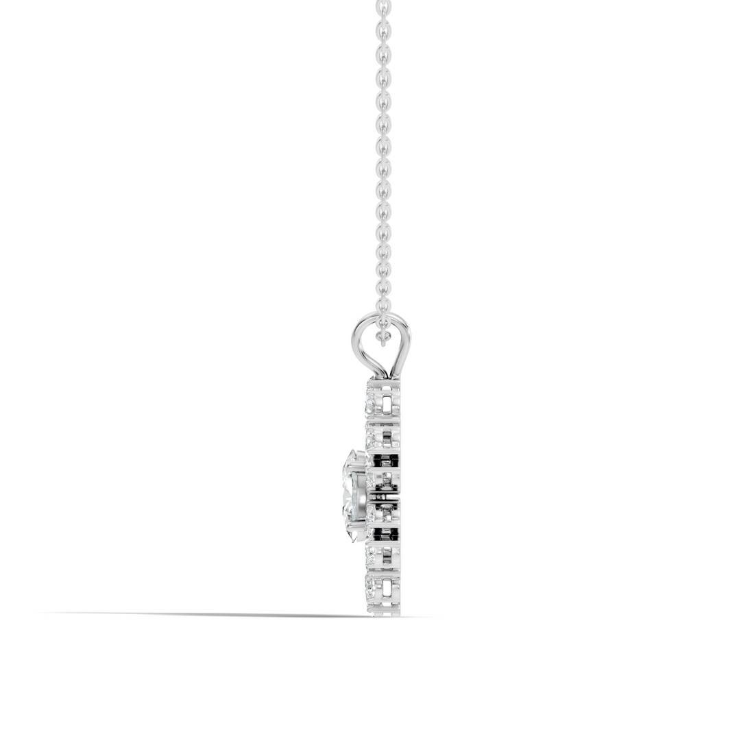 Oval Solitaire Pear-Cut Floral Cluster Snowflake Pendant