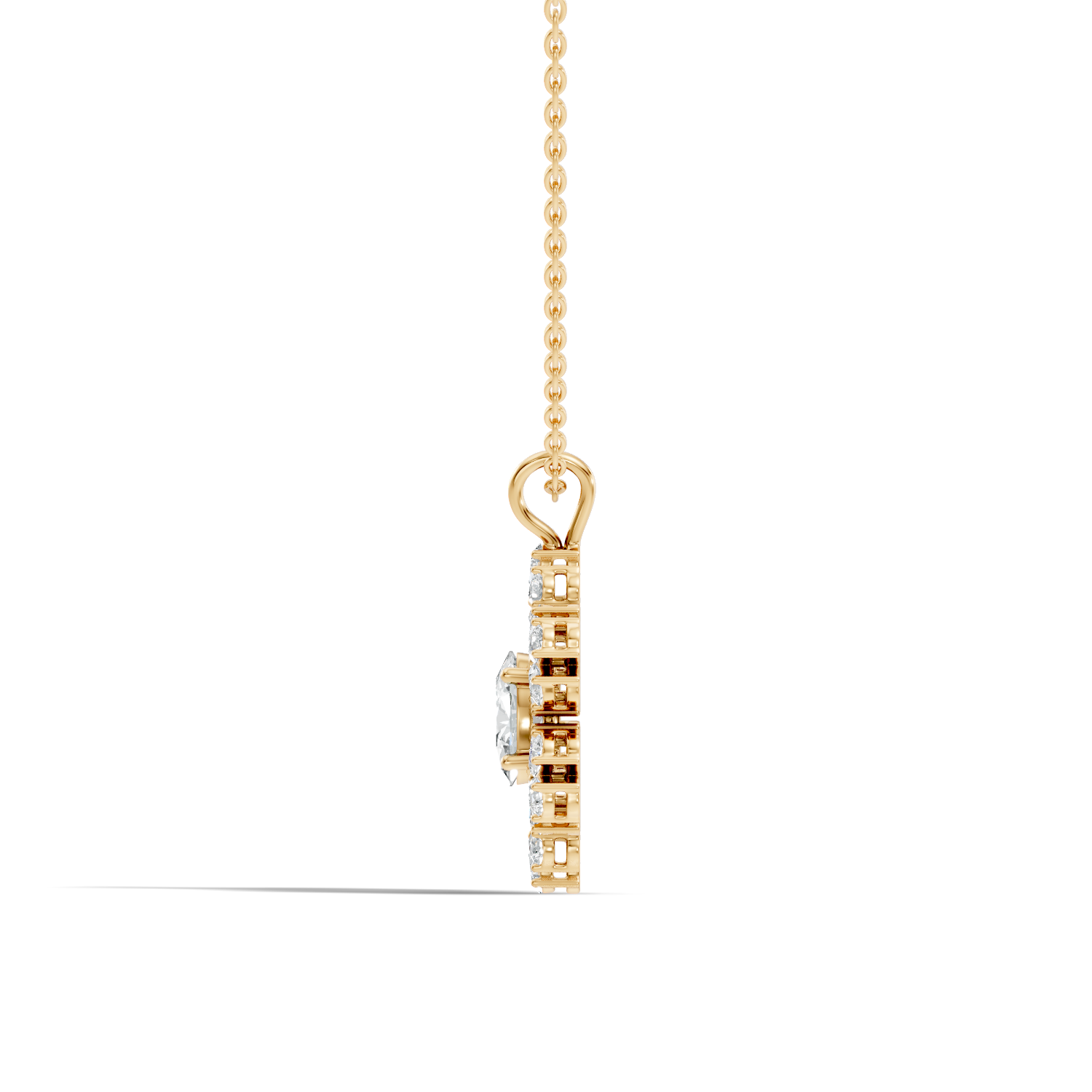 Oval Solitaire Pear-Cut Floral Cluster Snowflake Pendant