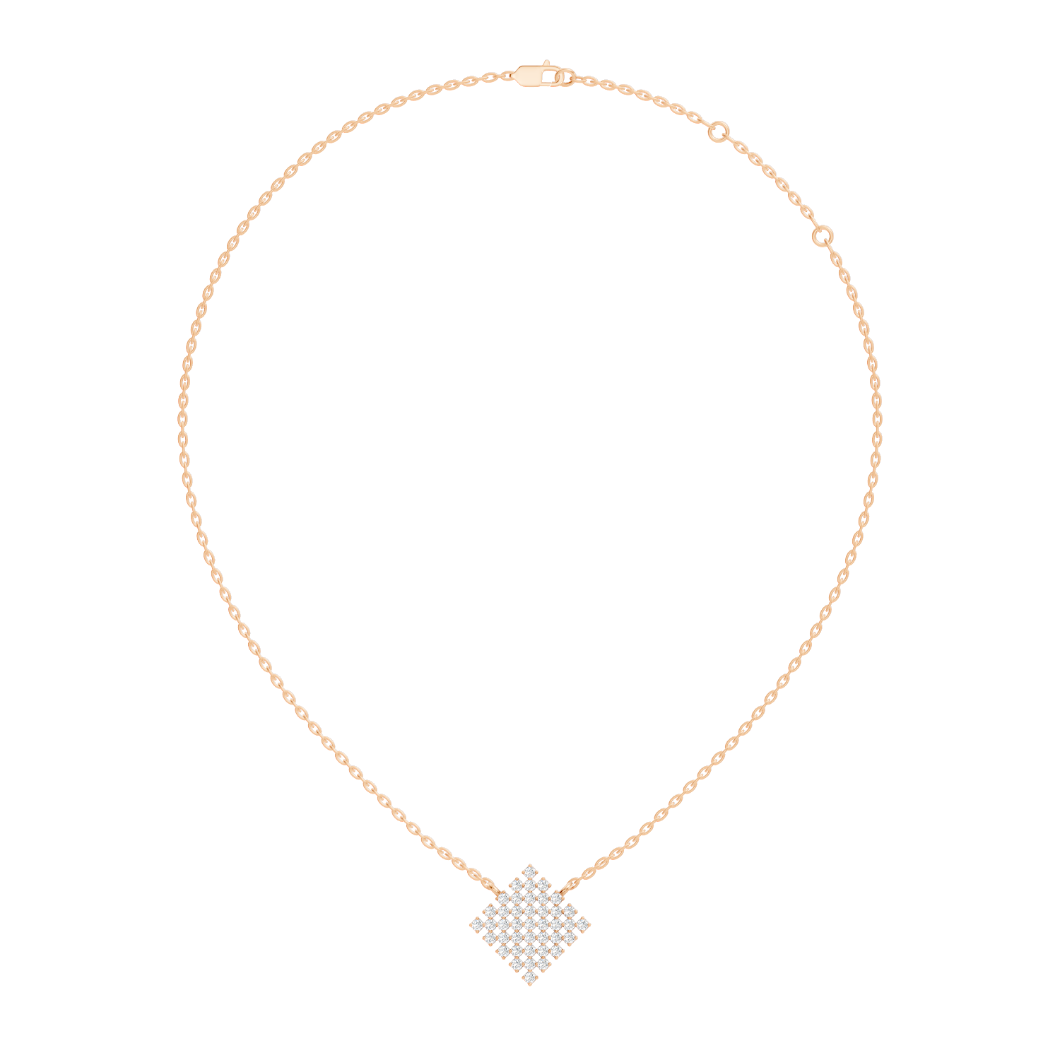 Diamond Geometric Rhombus Cluster Pendant