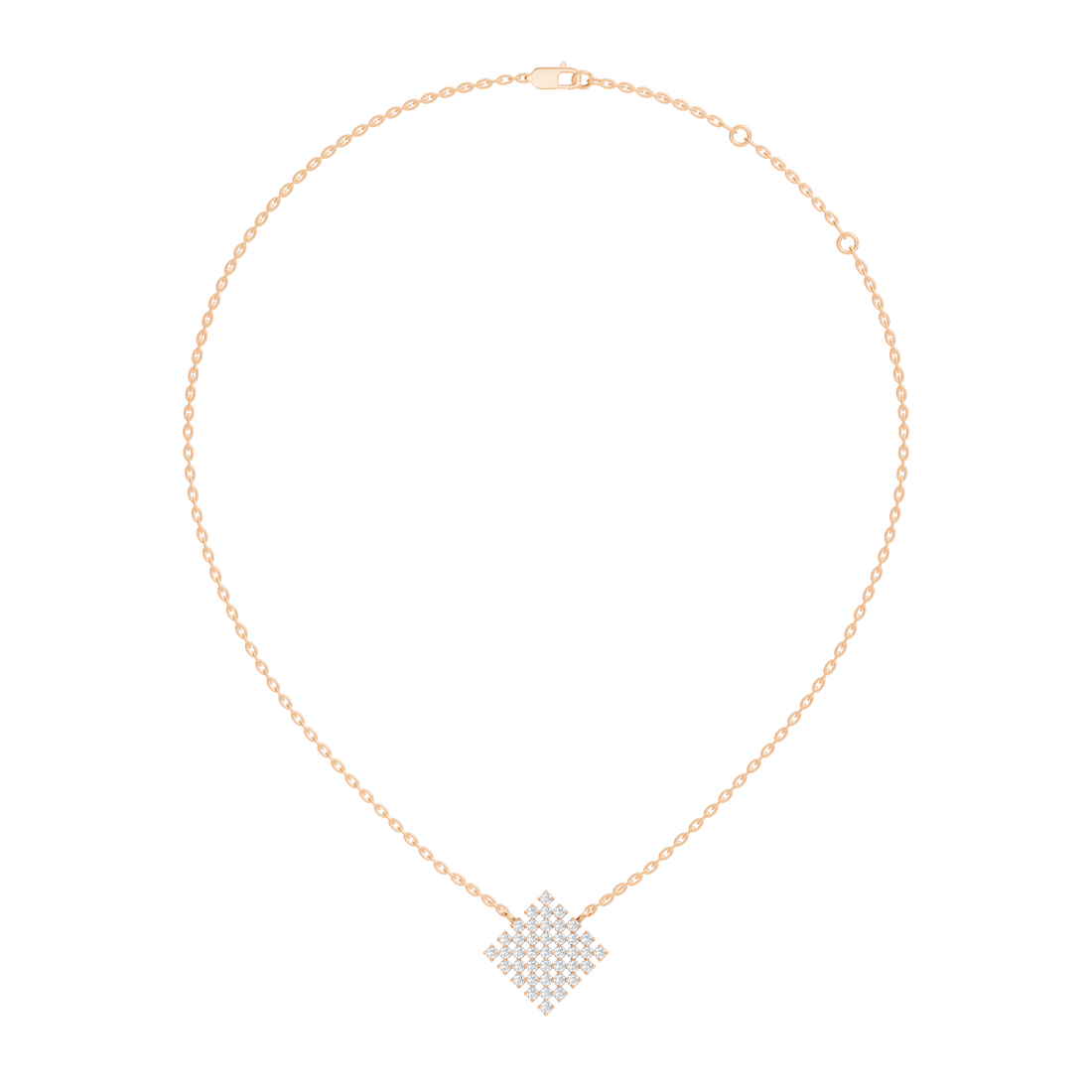 Diamond Geometric Rhombus Cluster Pendant