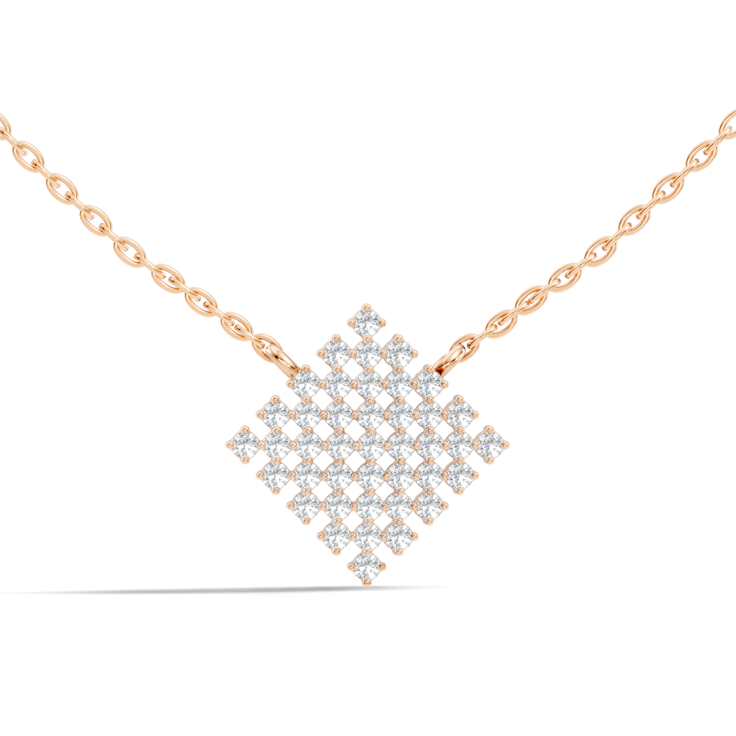 Diamond Geometric Rhombus Cluster Pendant