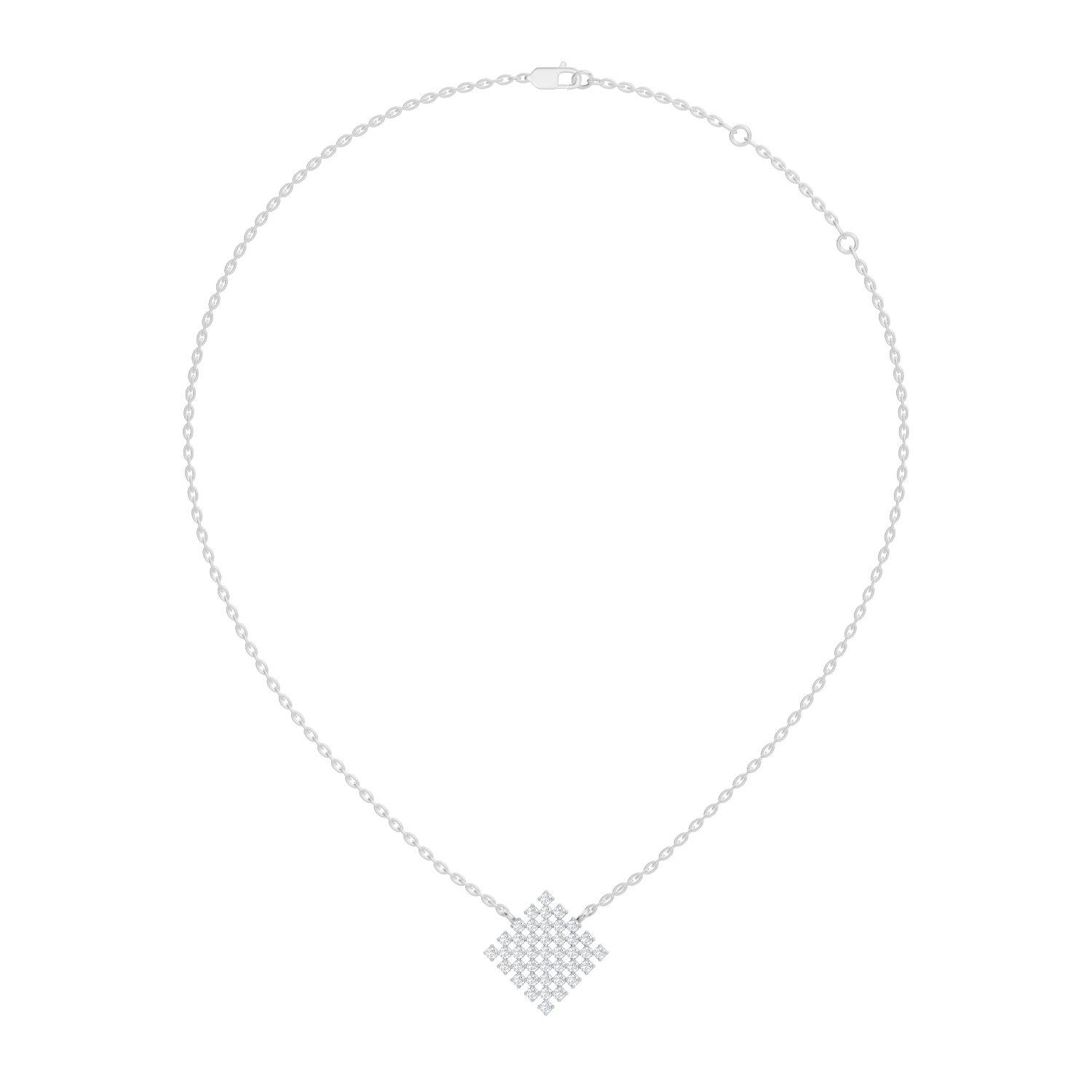 Diamond Geometric Rhombus Cluster Pendant