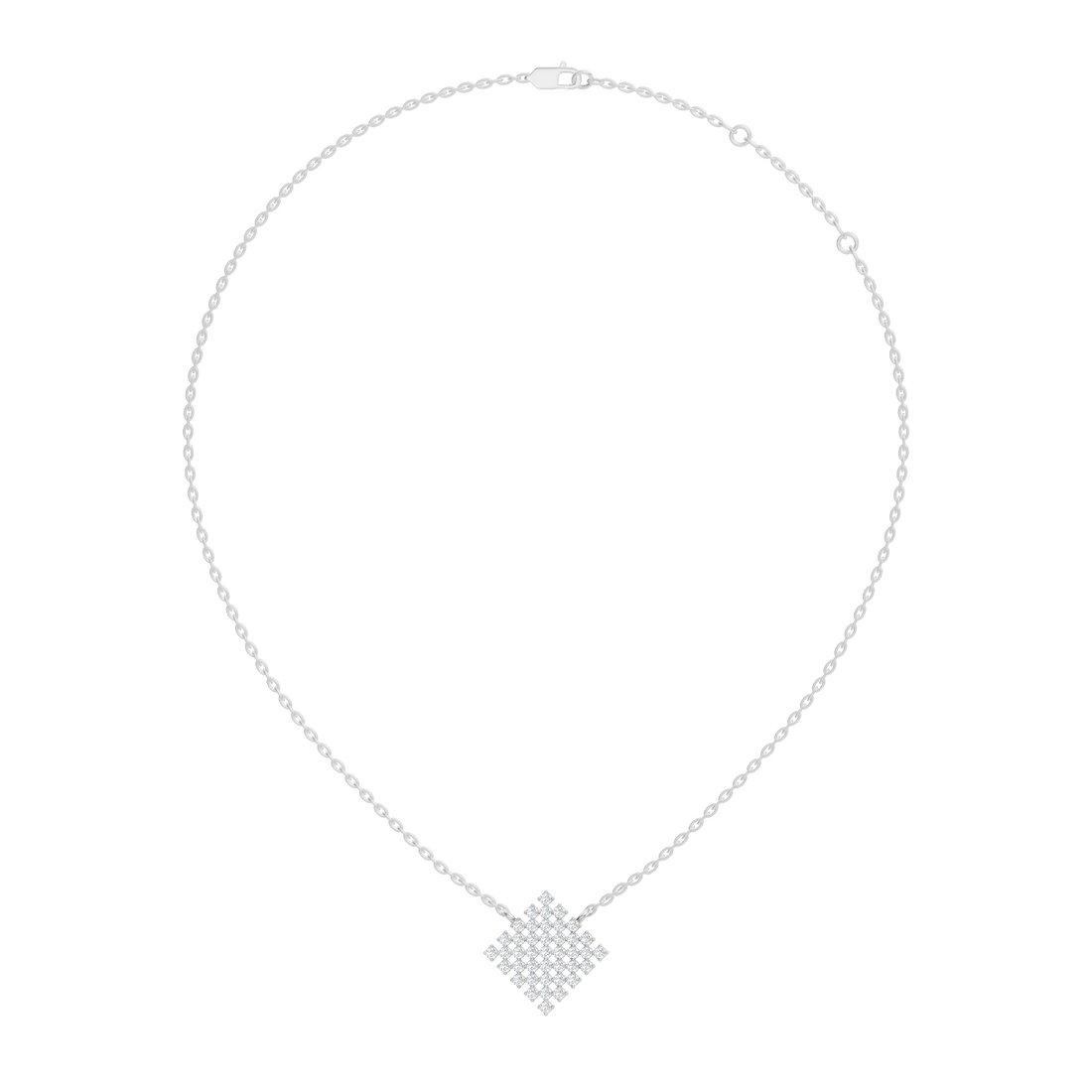 Diamond Geometric Rhombus Cluster Pendant