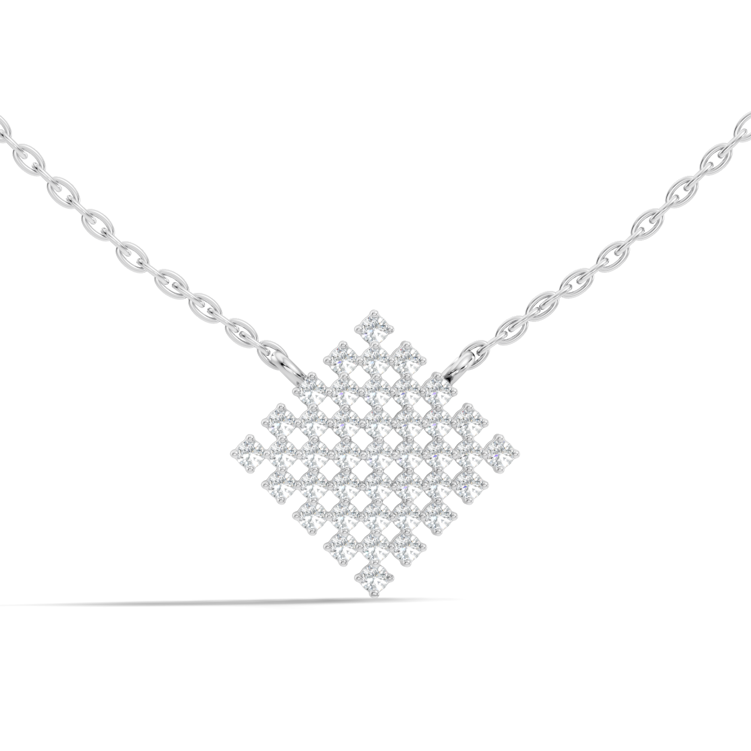 Diamond Geometric Rhombus Cluster Pendant