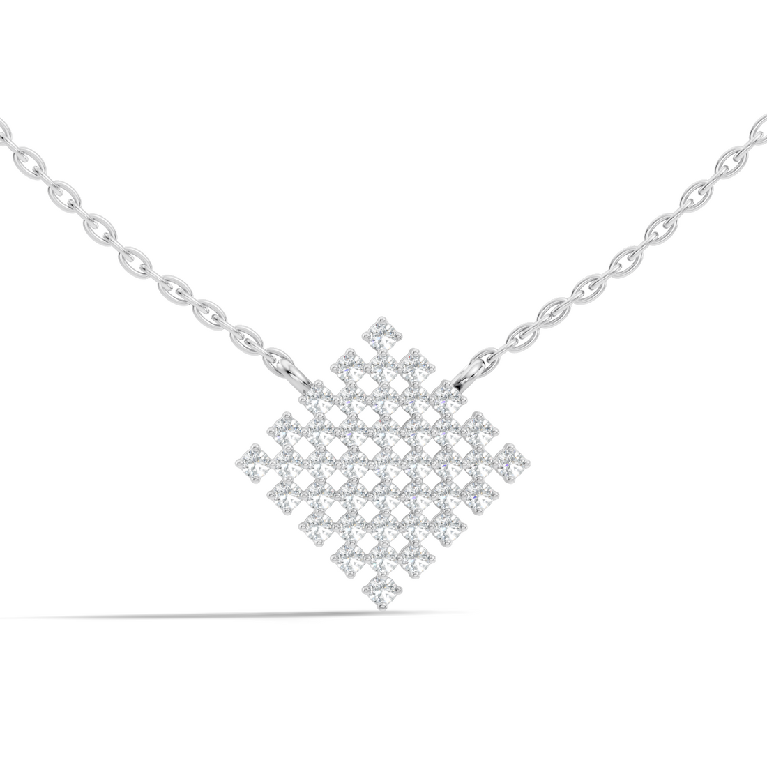 Diamond Geometric Rhombus Cluster Pendant