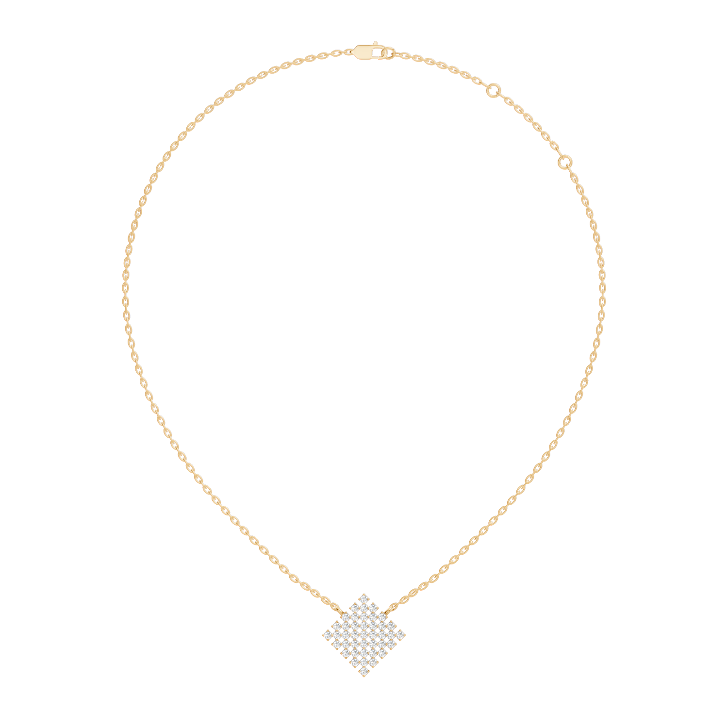 Diamond Geometric Rhombus Cluster Pendant